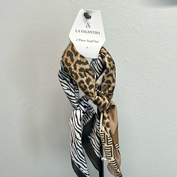 LA Valentina | Zebra & Leopard Print Scarves Set - Picture 1 of 5